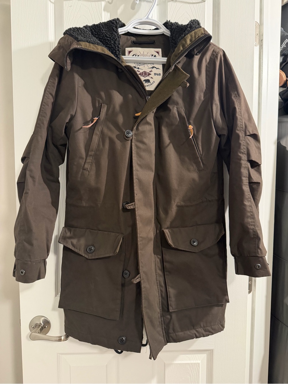 Esprit Men's Brown Hooded Field Coat